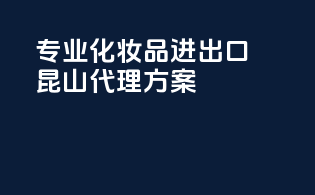 专业化妆品进出口，昆山代理方案