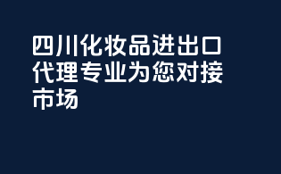 四川化妆品进出口代理，专业为您对接市场！