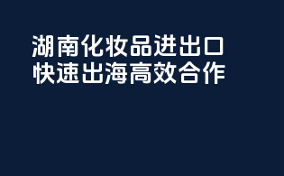 湖南化妆品进出口，快速出海，高效合作