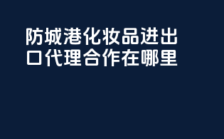 防城港化妆品进出口代理合作在哪里