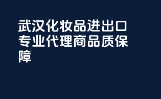 武汉化妆品进出口专业代理商，品质保障