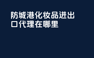 防城港化妆品进出口代理在哪里