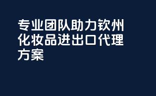 专业团队助力，钦州化妆品进出口代理方案！