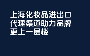 上海化妆品进出口代理渠道，助力品牌更上一层楼！