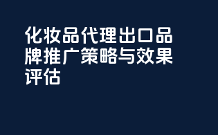 化妆品代理出口品牌推广策略与效果评估