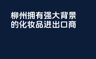 柳州：拥有强大背景的化妆品进出口商