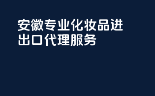 安徽专业化妆品进出口代理服务