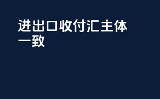 进出口收付汇主体一致