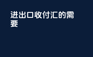 进出口收付汇的需要