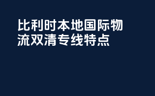 比利时本地国际物流双清专线特点
