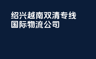 绍兴越南双清专线国际物流公司