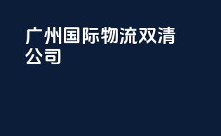 广州国际物流双清公司