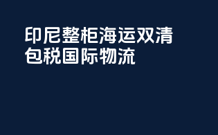 印尼整柜海运双清包税国际物流