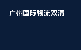 广州国际物流双清