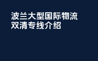 波兰大型国际物流双清专线介绍