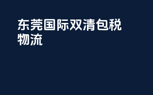 东莞国际双清包税物流