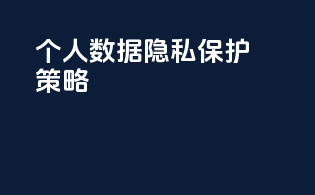 个人数据隐私保护策略