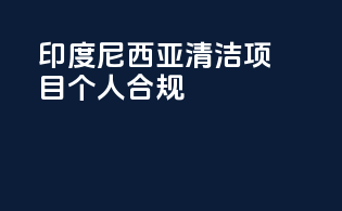 印度尼西亚清洁项目个人合规