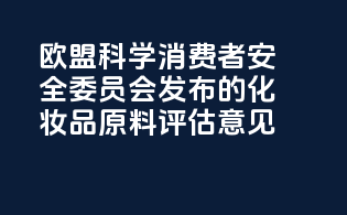 欧盟科学消费者安全委员会（SCCS）发布的化妆品原料评估意见