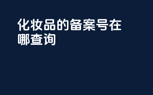 化妆品的备案号在哪查询