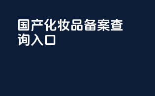 国产化妆品备案查询入口