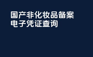 国产非化妆品备案电子凭证查询
