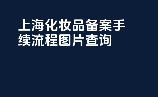 上海化妆品备案手续流程图片查询