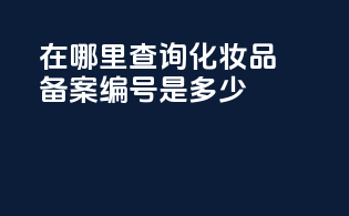 在哪里查询化妆品备案编号是多少