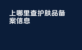 上哪里查护肤品备案信息