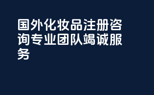 国外化妆品注册咨询，专业团队竭诚服务