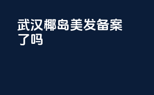 武汉椰岛美发备案了吗