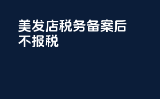 美发店税务备案后不报税