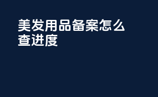 美发用品备案怎么查进度
