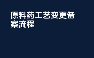 原料药工艺变更备案流程