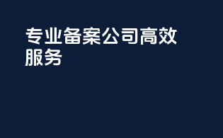 专业备案公司，高效服务