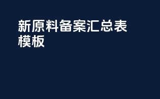 新原料备案汇总表模板