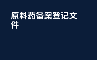 原料药备案登记文件