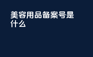 美容用品备案号是什么
