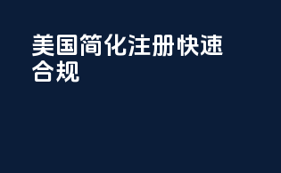 美国简化注册，快速合规