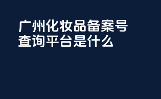 广州化妆品备案号查询平台是什么