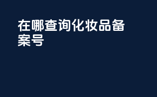 在哪查询化妆品备案号